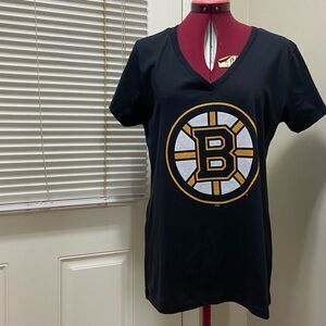 Boston Bruins Black V-Neck T-Shirt